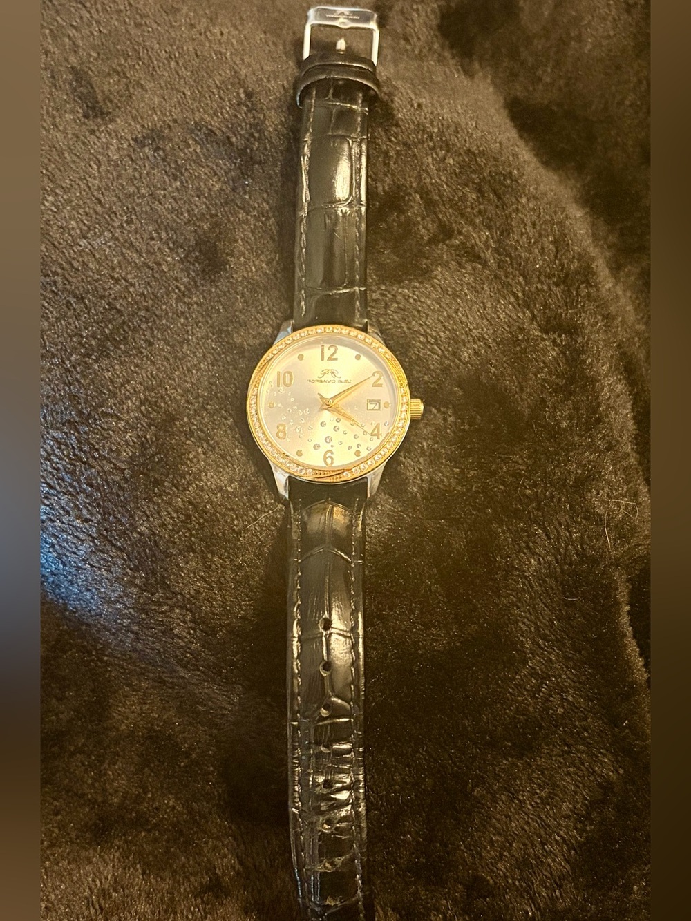 Porsamo Bleu Women's Ruby Sunray Croc Embossed Leather Strap Watch - Picture 4 of 11